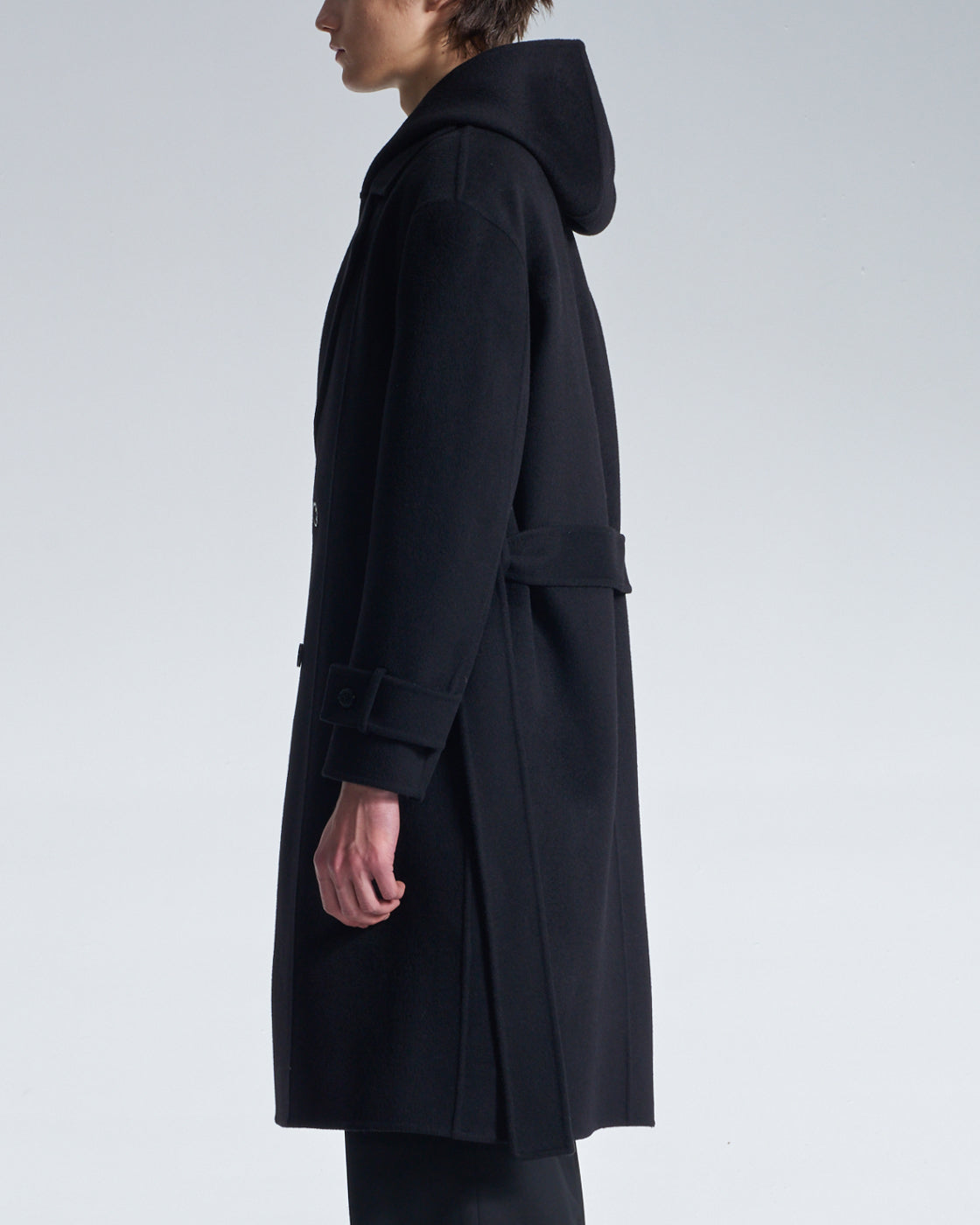 HARRISON WONG | Double Faced Wool 2in1 Trench Coat With Hood