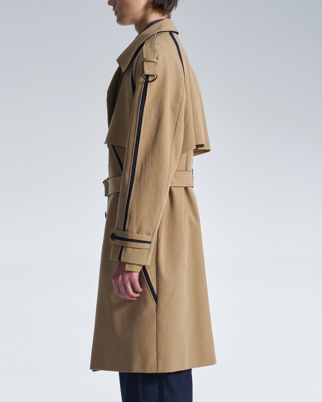 HARRISON WONG / Trench Coat With Denim Trim