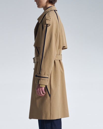 HARRISON WONG / Trench Coat With Denim Trim