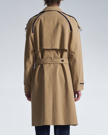 HARRISON WONG / Trench Coat With Denim Trim