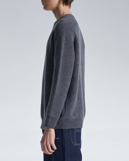 HARRISON WONG / Basic Wool Sweater With Horizontal Weave - Grey