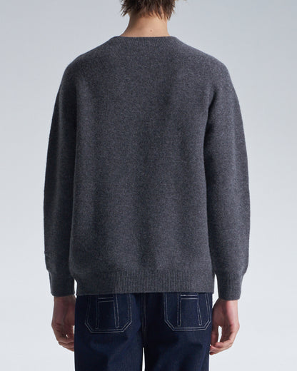 HARRISON WONG / Basic Wool Sweater With Horizontal Weave - Grey