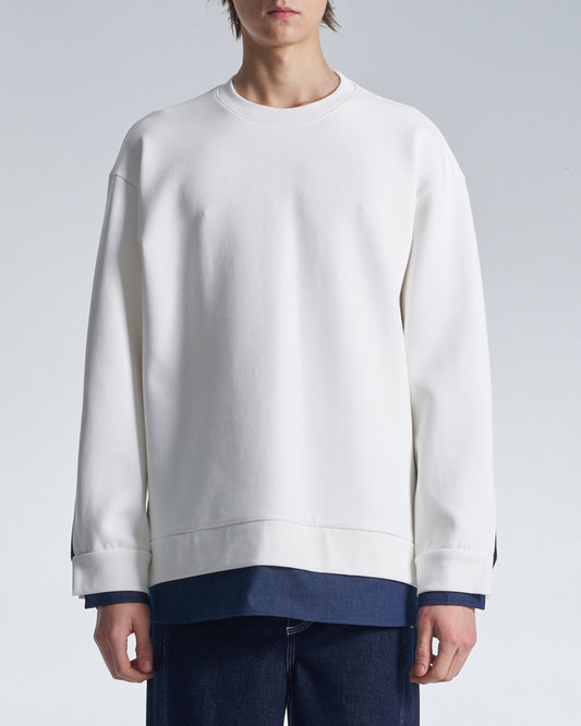 HARRISON WONG / Sweatshirt With Denim Hem - White