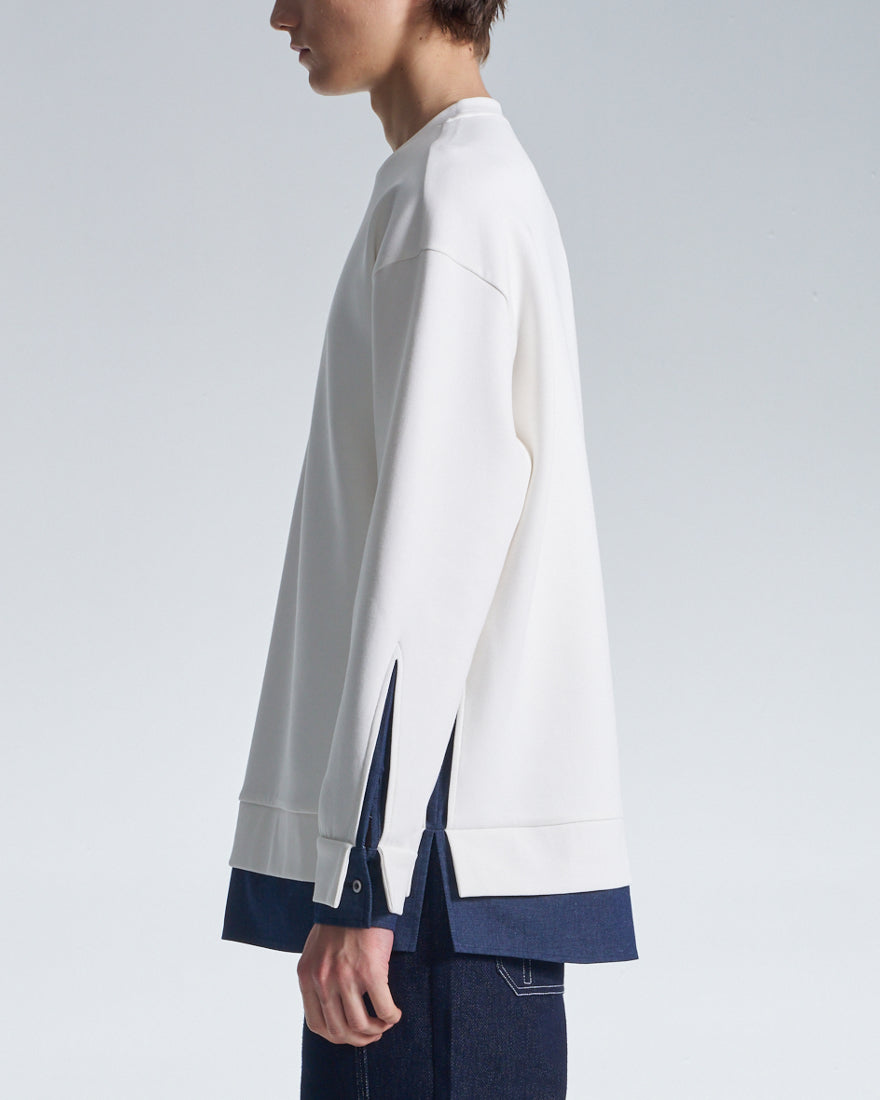 HARRISON WONG / Sweatshirt With Denim Hem - White