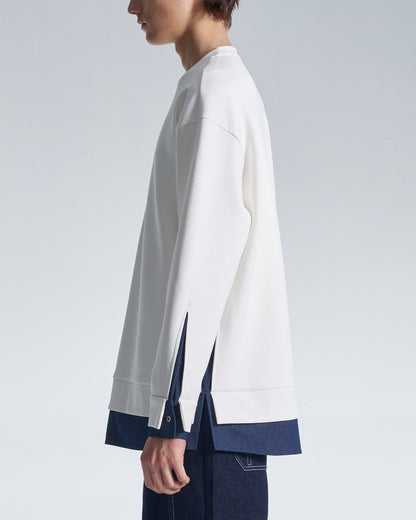HARRISON WONG / Sweatshirt With Denim Hem - White