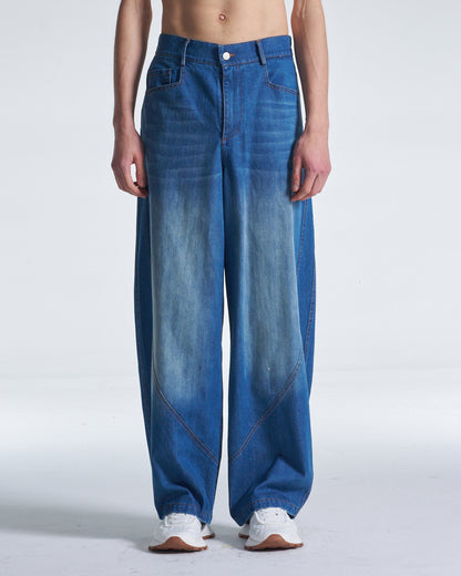 HARRISON WONG / Balloon Fit Washed Denim Pants