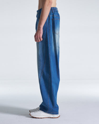 HARRISON WONG / Balloon Fit Washed Denim Pants