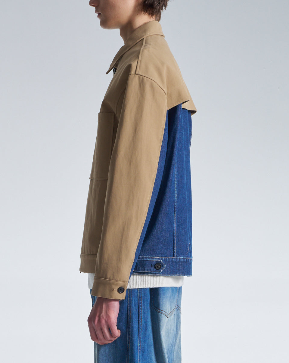 HARRISON WONG / Trench Jacket With Denim Trim