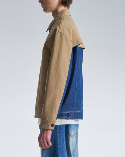 HARRISON WONG / Trench Jacket With Denim Trim