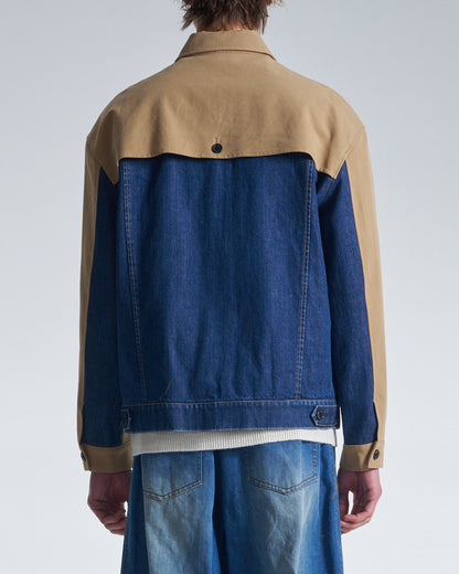 HARRISON WONG / Trench Jacket With Denim Trim