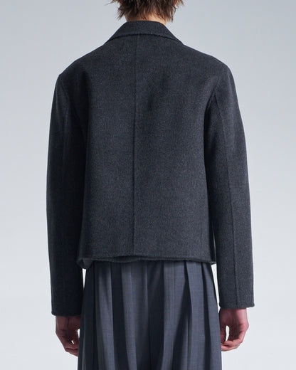 HARRISON WONG / Double Faced Wool Cropped Blazer - Charcoal