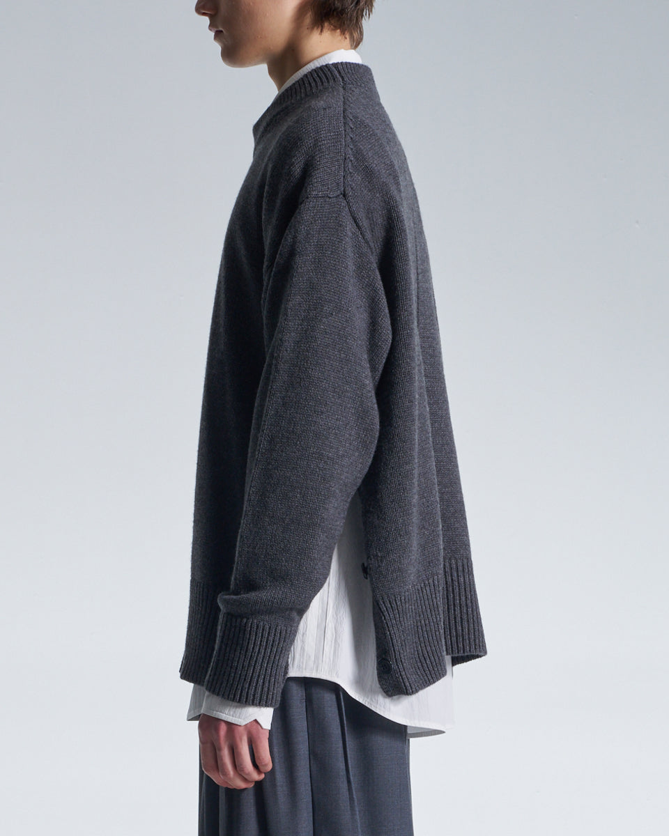 HARRISON WONG / Cashmere Wool Hybrid Oversize Sweater - Grey