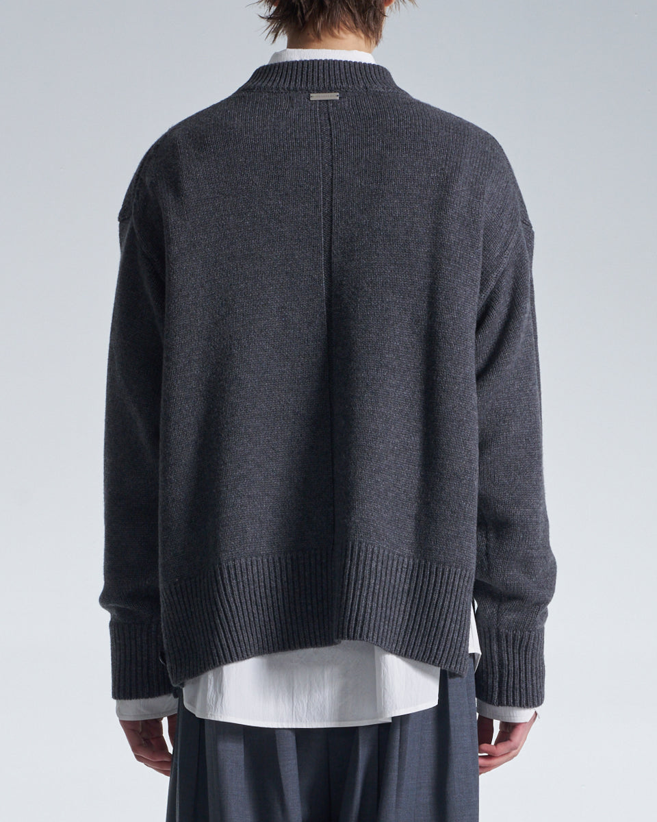 HARRISON WONG / Cashmere Wool Hybrid Oversize Sweater - Grey