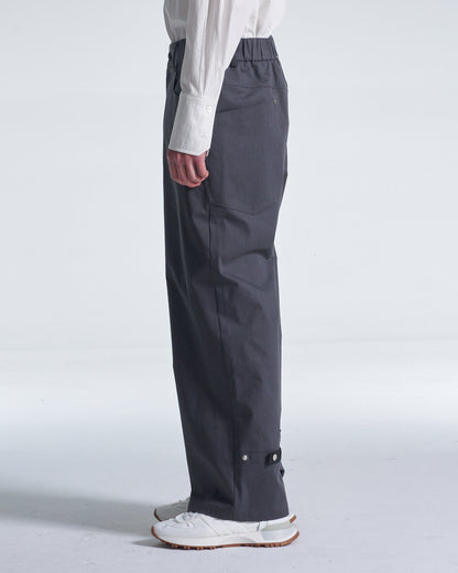 HARRISON WONG / Wide Leg Cotton Pants With Big Back Pockets - Grey