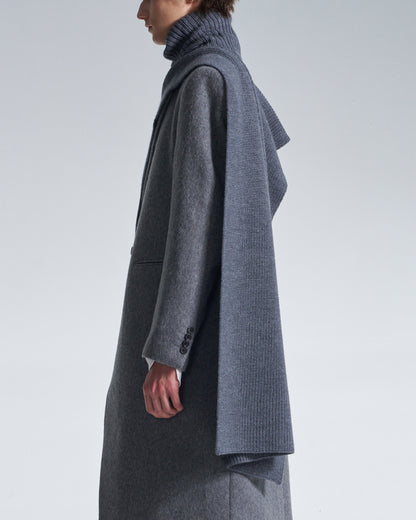 HARRISON WONG / Turtleneck Wool Cape - Grey
