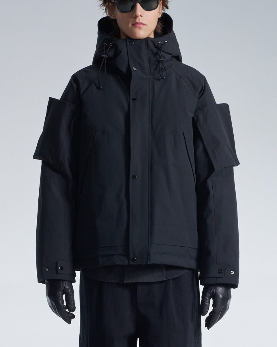 HARRISON WONG / Down Jacket With 3D Pocket On Sleeve - Black