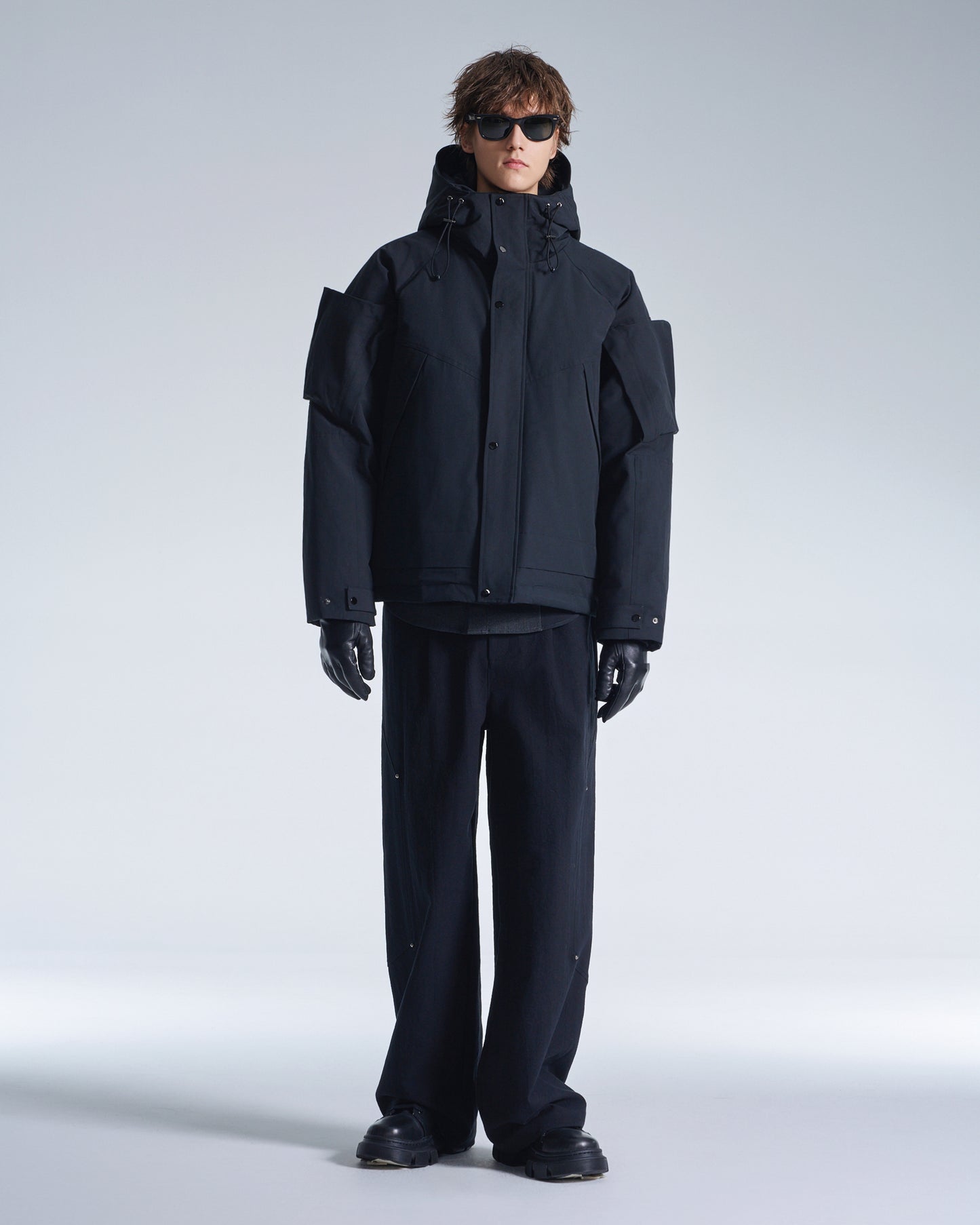 HARRISON WONG / Down Jacket With 3D Pocket On Sleeve - Black