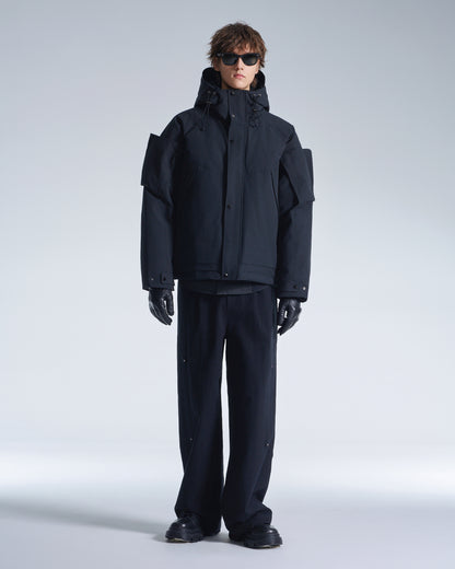 HARRISON WONG / Down Jacket With 3D Pocket On Sleeve - Black