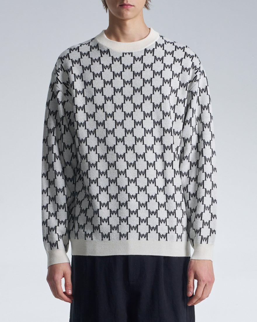 HARRISON WONG / Logo Monogram Wool Sweater - White