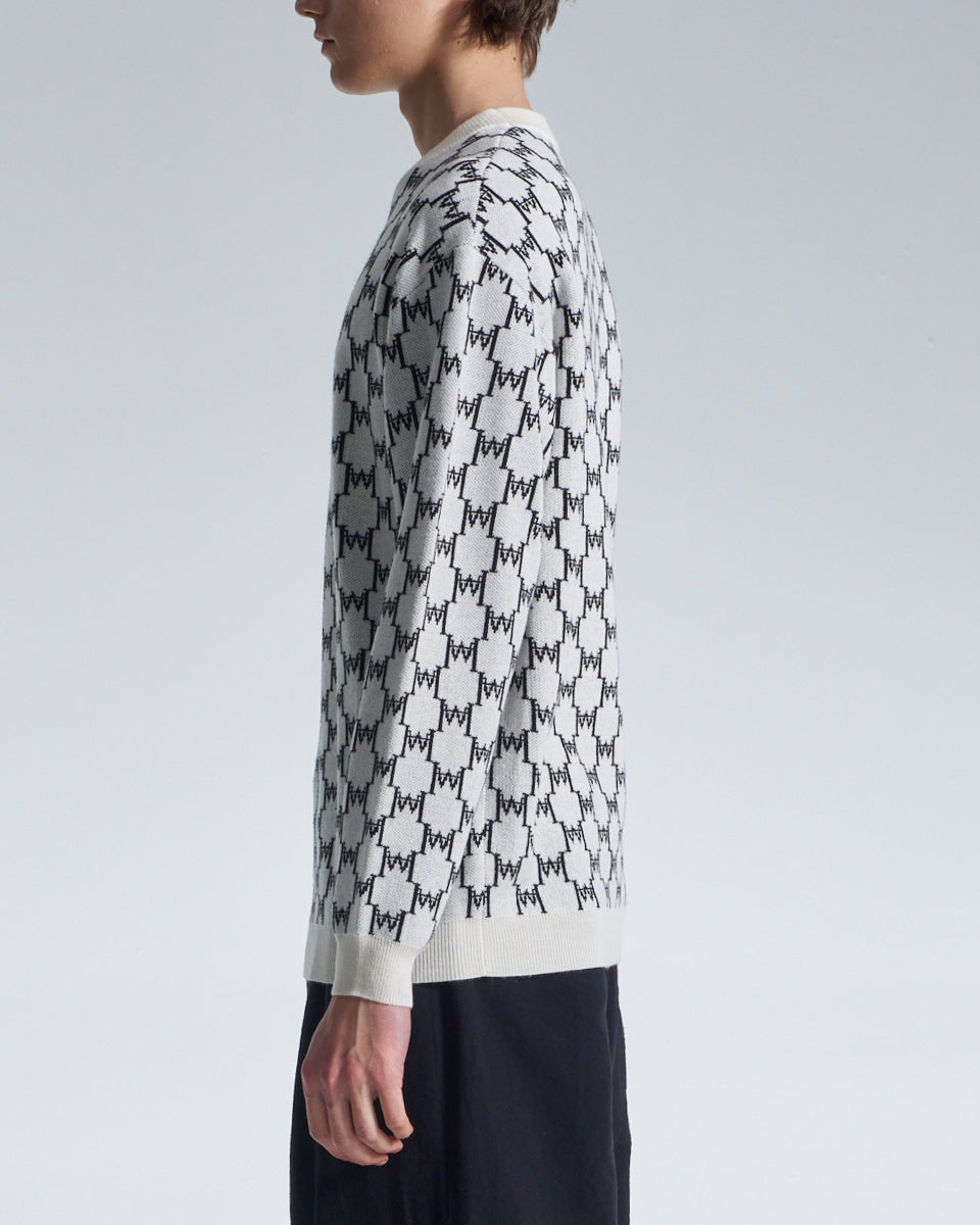 HARRISON WONG / Logo Monogram Wool Sweater - White