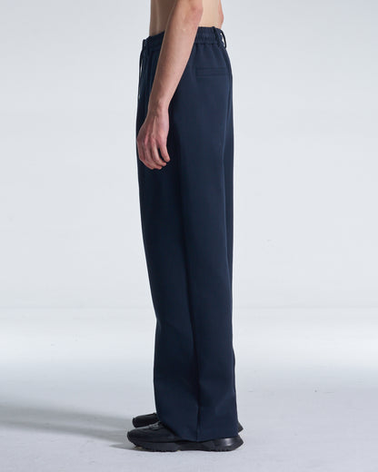 HARRISON WONG / Honeycomb Knit Wide Leg Pants - Navy