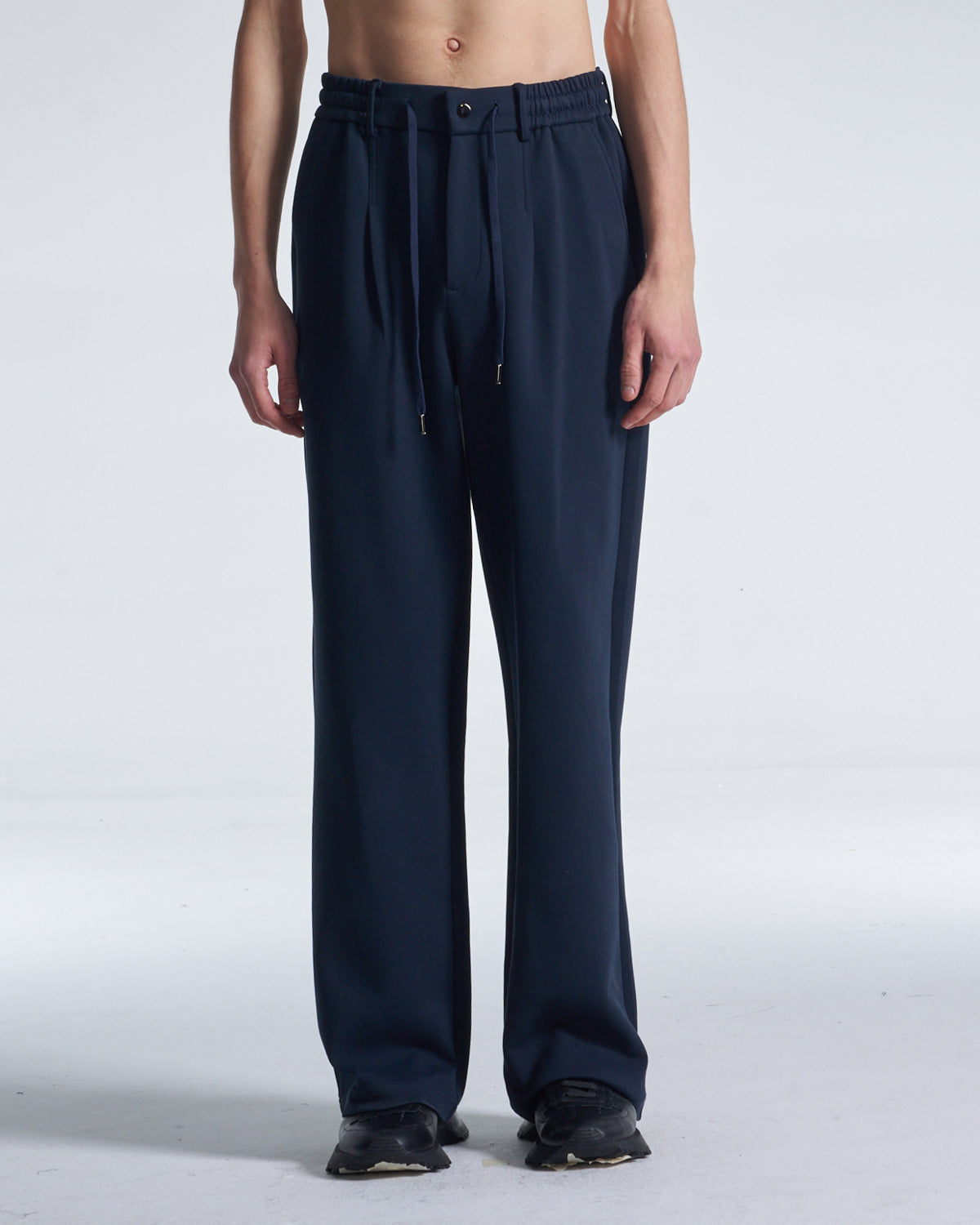HARRISON WONG / Honeycomb Knit Wide Leg Pants - Navy