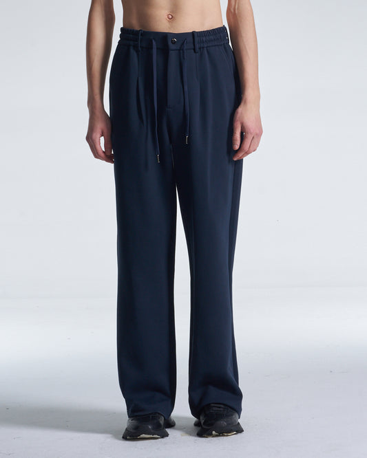 HARRISON WONG / Honeycomb Knit Wide Leg Pants - Navy