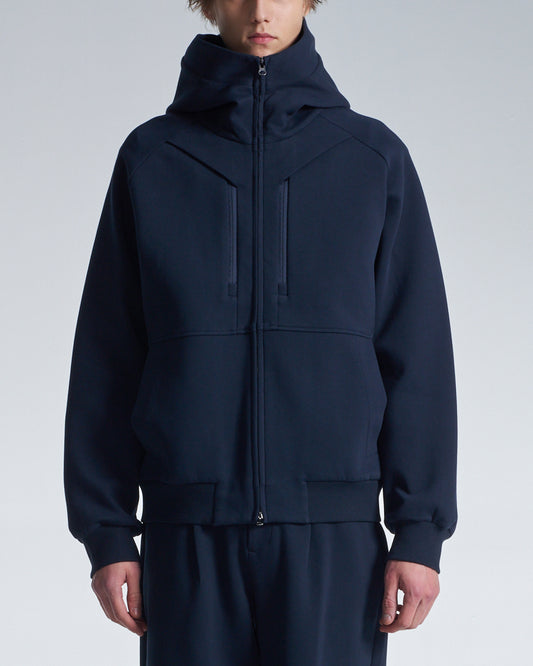 HARRISON WONG / Honeycomb Knit Zipper Jacket With Hood