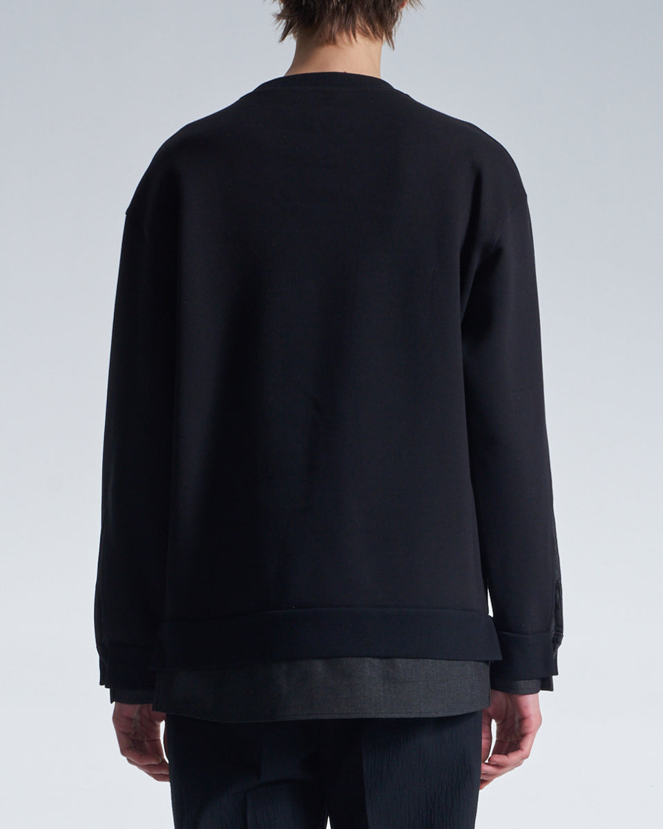 HARRISON WONG / Sweatshirt With Denim Hem - Black