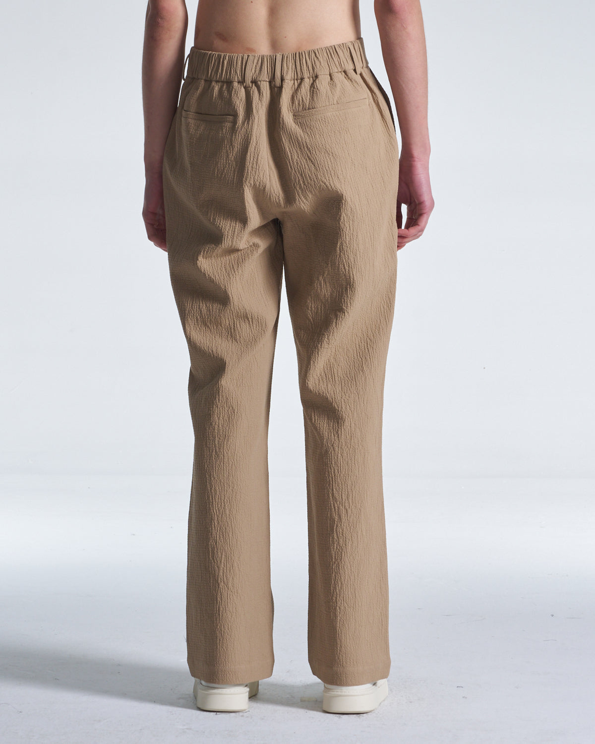 HARRISON WONG / Crepe Cotton Pants With Slight Bell Bottom - Peanut
