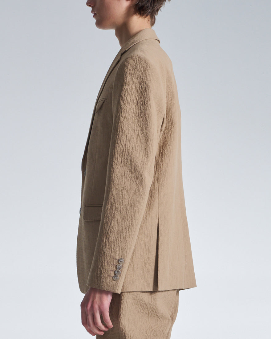 HARRISON WONG / Crepe Cotton Standard Fit Blazer - Peanut
