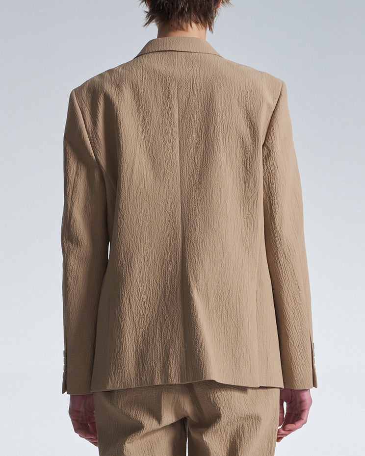 HARRISON WONG / Crepe Cotton Standard Fit Blazer - Peanut