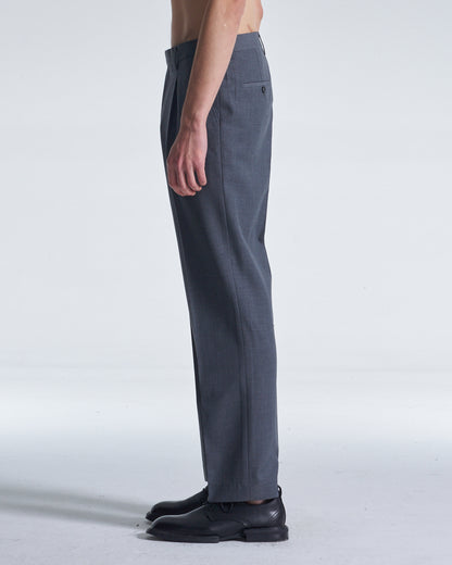 HARRISON WONG / Easy Fit Straight Leg Wool Pants - Grey