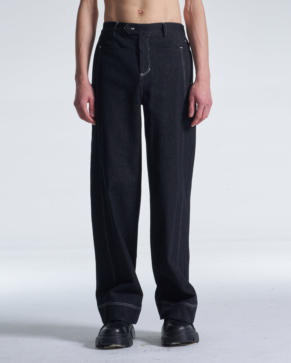HARRISON WONG / Wide Leg Denim Pants - Black