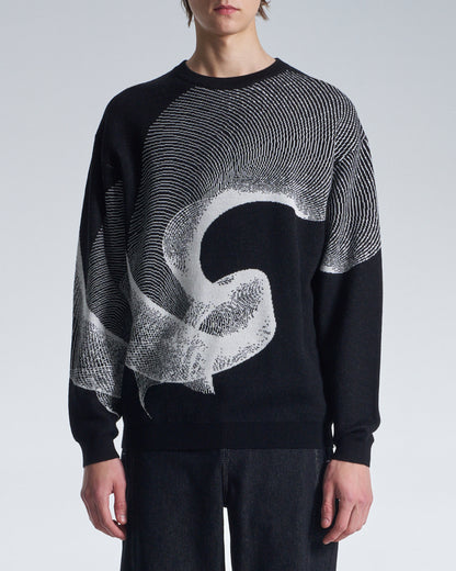 HARRISON WONG / Wool Sweater With Twisted Wavy Lines Pattern