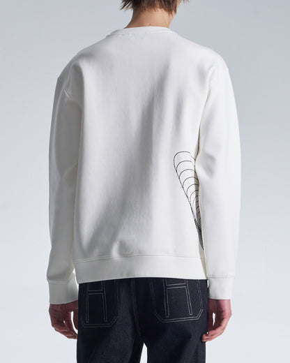 HARRISON WONG / Sweatshirt With Twisted Wavy Lines Embroidery - White