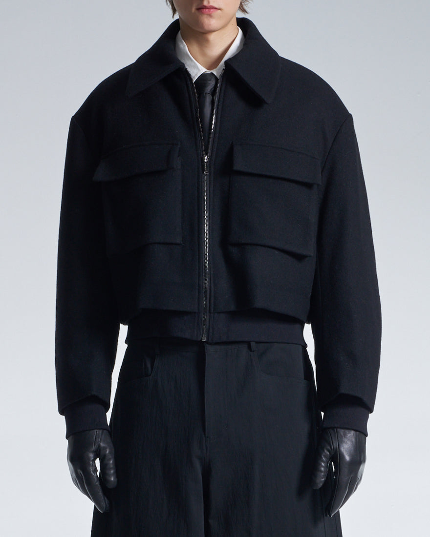 HARRISON WONG / Double Faced Wool Zipper Jacket