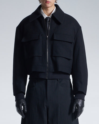 HARRISON WONG / Double Faced Wool Zipper Jacket
