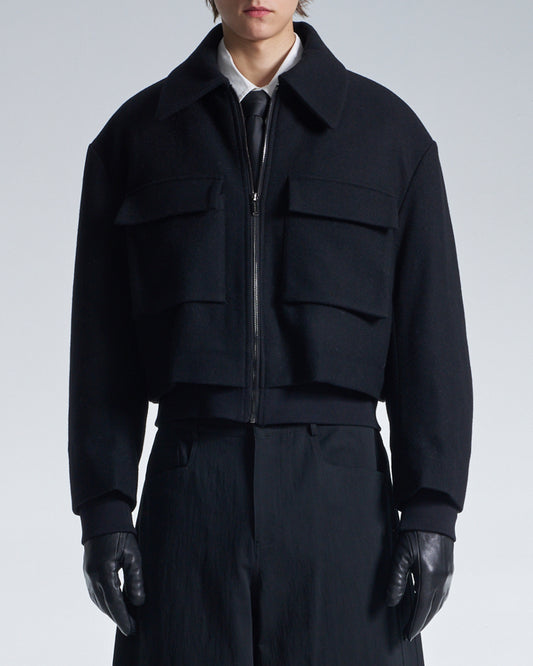 HARRISON WONG / Double Faced Wool Zipper Jacket