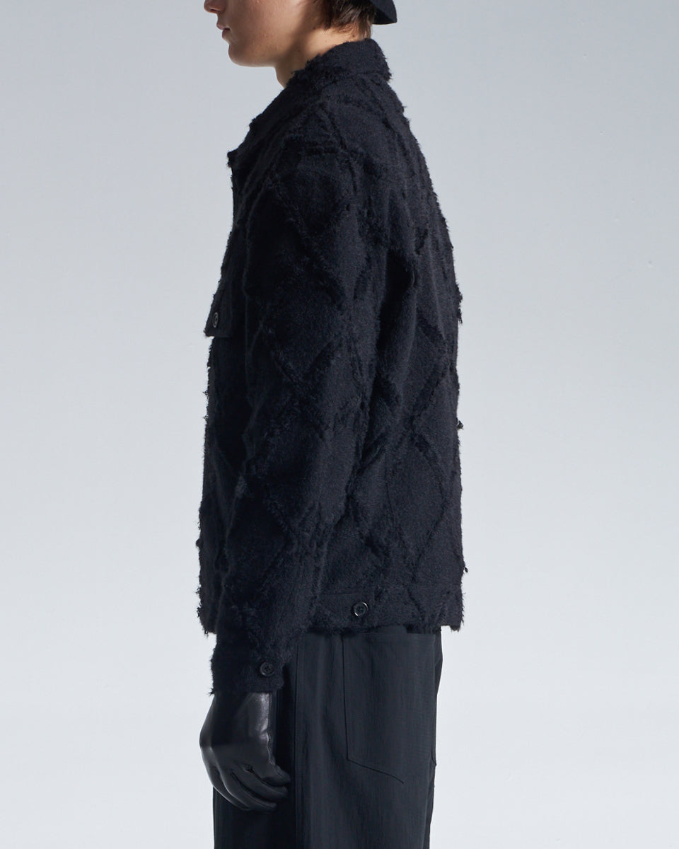 HARRISON WONG / Ripped Diamond Pattern Jacket