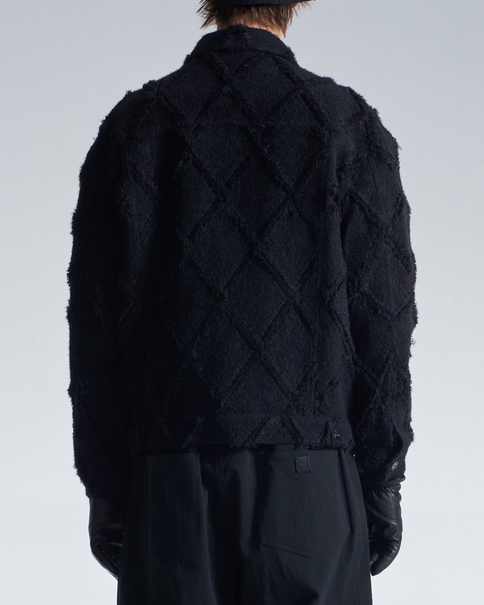 HARRISON WONG / Ripped Diamond Pattern Jacket