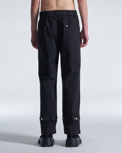 HARRISON WONG / Wide Leg Cotton Pants With Big Back Pockets - Black