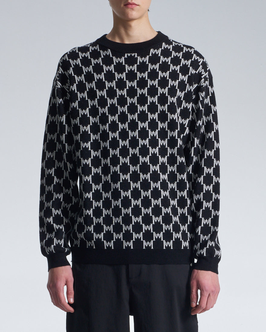 HARRISON WONG / Logo Monogram Wool Sweater - Black