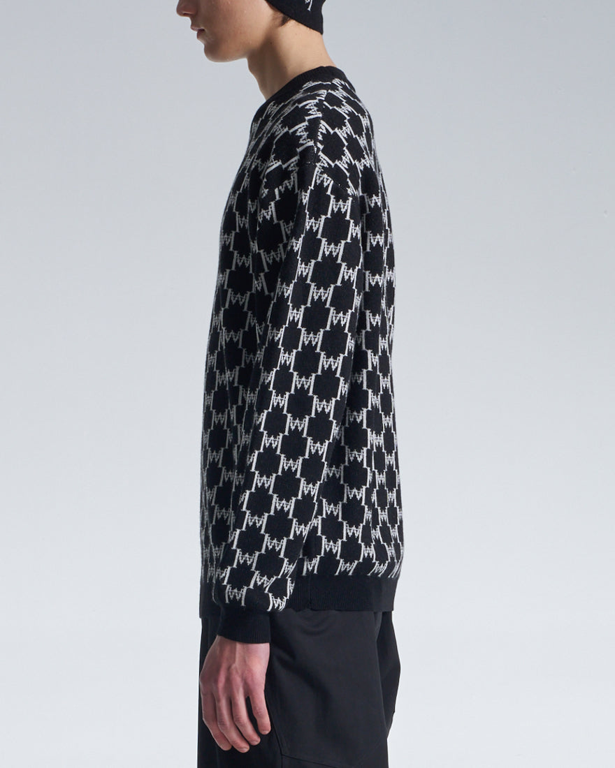 HARRISON WONG / Logo Monogram Wool Sweater - Black