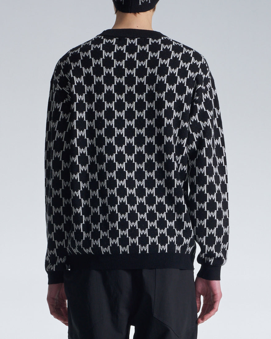 HARRISON WONG / Logo Monogram Wool Sweater - Black