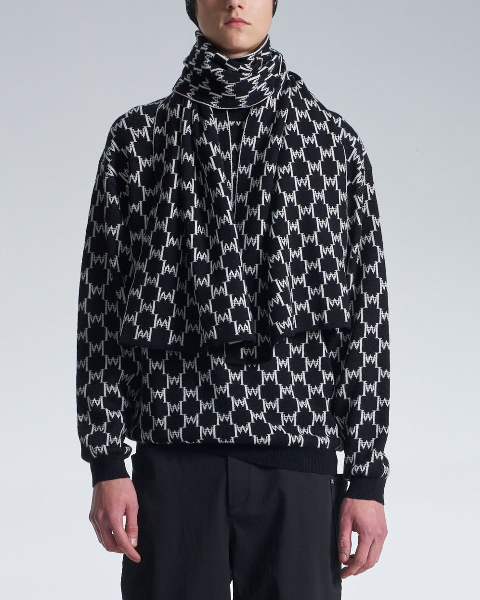 HARRISON WONG / Logo Monogram Wool Scarf