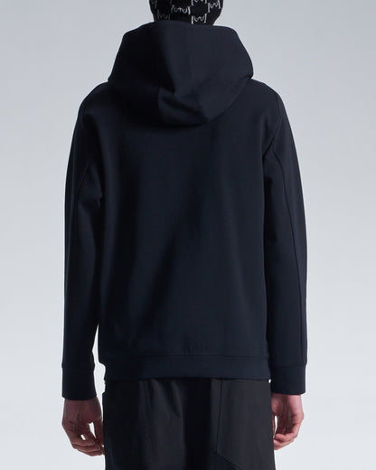 HARRISON WONG / Hoodie With Twisted Wavy Lines Embroidery - Black