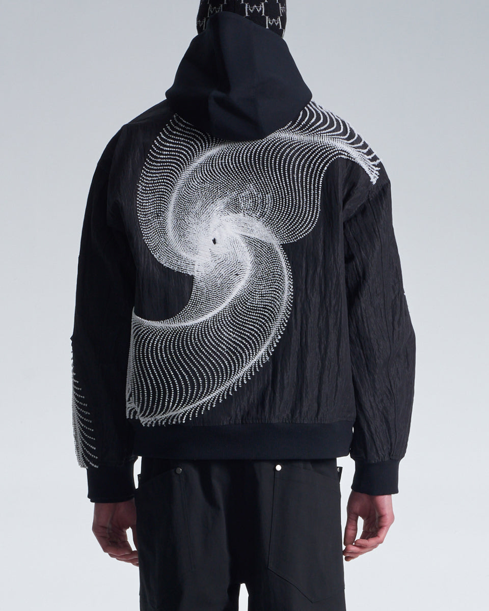 HARRISON WONG | Bomber Jacket With Wavy Dots Lines Embroidery