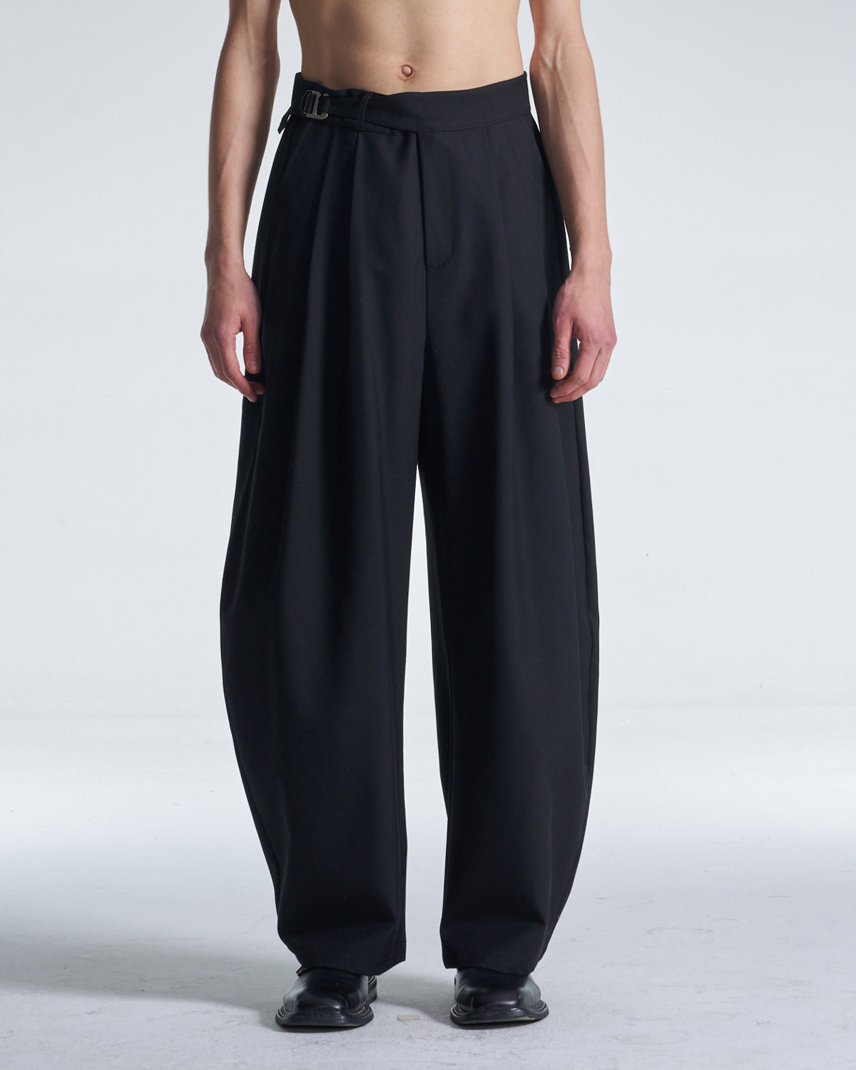 HARRISON WONG / Balloon Fit Wool Pants With Pleats
