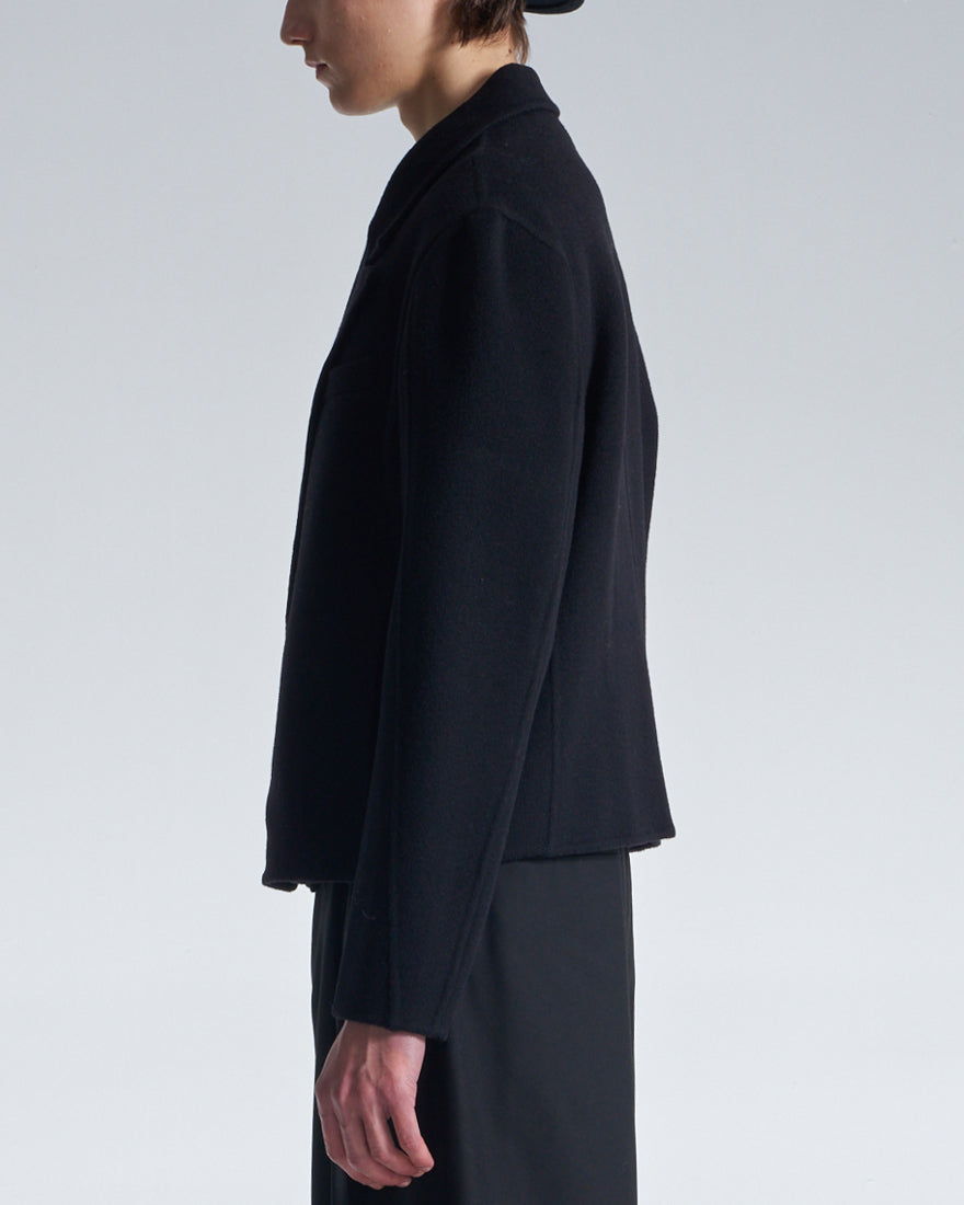 HARRISON WONG / Double Faced Wool Cropped Blazer - Black